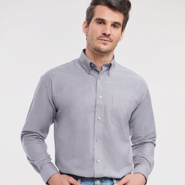 AW Russell Collection Long Sleeve Easy Care Oxford Shirt Thumbnail